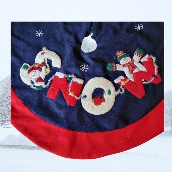 Snowman  Vintage Santa's Best Christmas Tree Skirt Snow - Picture 1 of 5